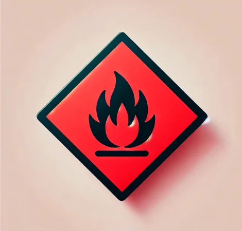 DALL·E 2025-02-12 10.08.00 - A simple warning sign for hazardous materials transportation. The sign is diamond-shaped with a bold black border, featuring a bright red background w